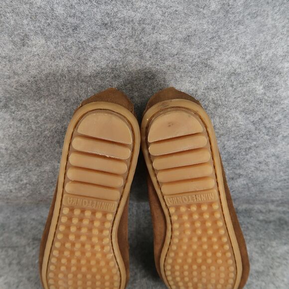 Minnetonka Shoes Womens 10 Moccasin Loafer Slip On Tassel Fringe Leather Leopard - Picture 11 of 14